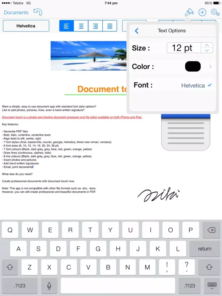 Capturas de tela do Document touch: Word processor and file editor app iPad 