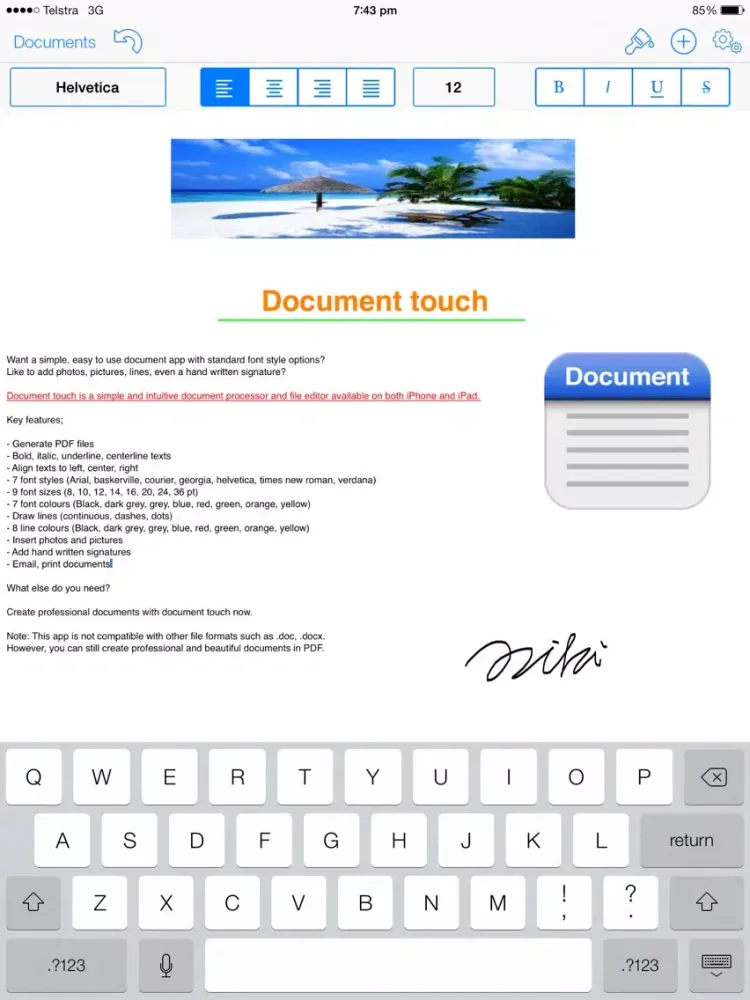 Capturas de tela do Document touch: Word processor and file editor app iPad 