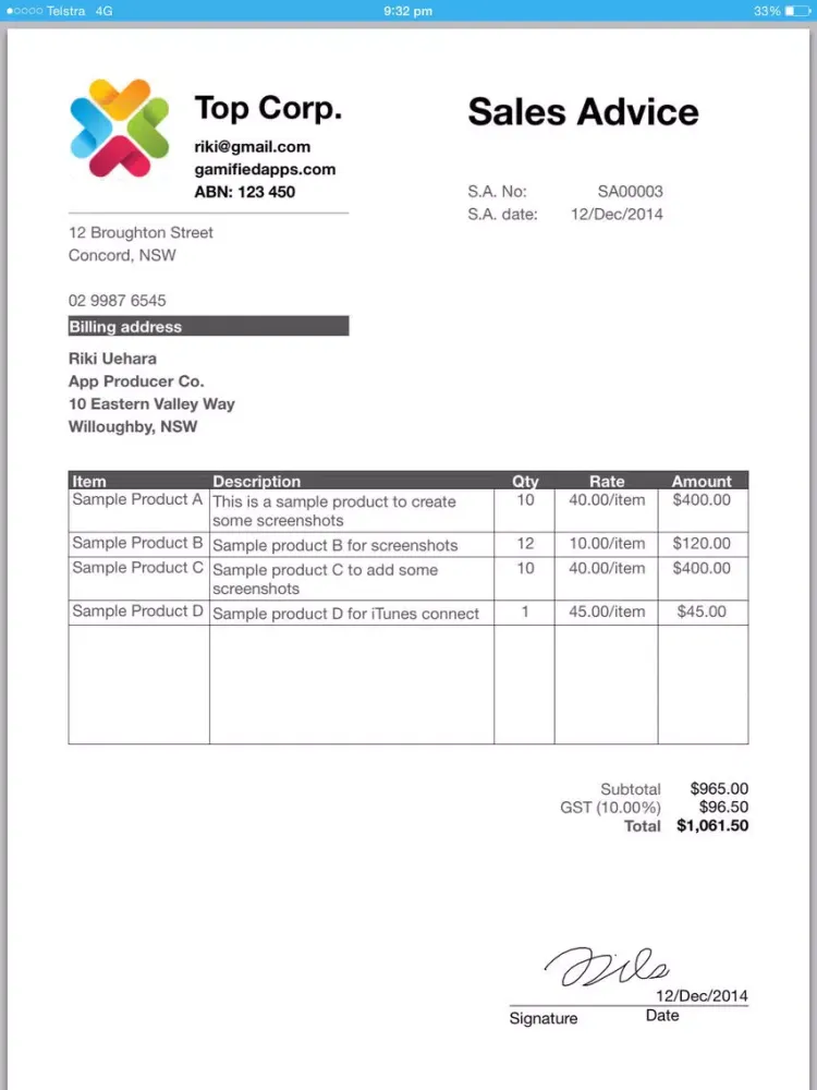 Purchase Order Pro iPad  سکرین شاٹس