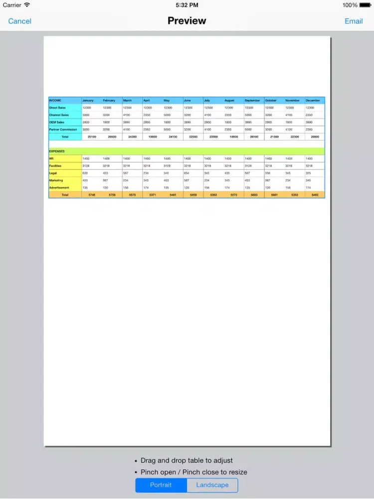 Screenshot di Spreadsheet touch: For Excel style spreadsheets iPad 