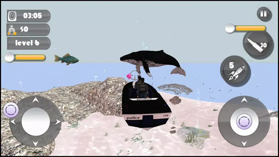 Capturas de tela do Fly Submarine Car: Police Boat Pro