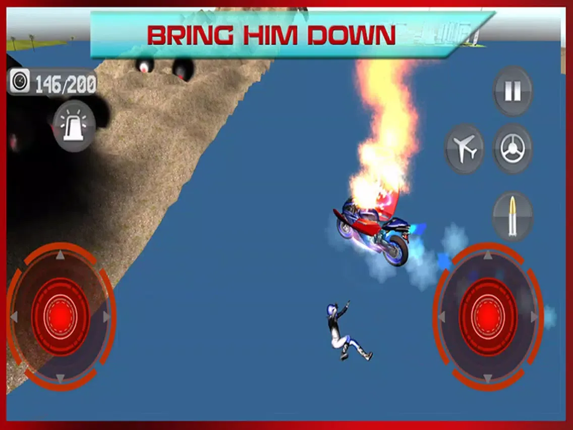 تصاویر Flying Bike: Police vs Cops - Police Motorcycle Shooting Thief Chase Free Game iPad 