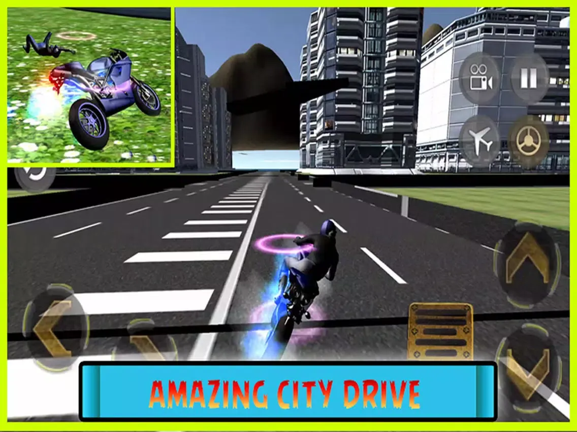 ภาพหน้าจอของ Flying Motorcycle Simulator Pro iPad 