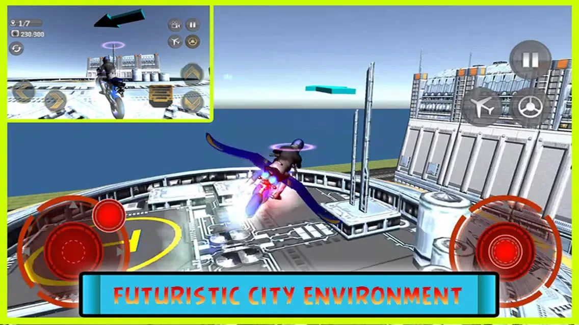 ภาพหน้าจอของ Flying Motorcycle Simulator Pro