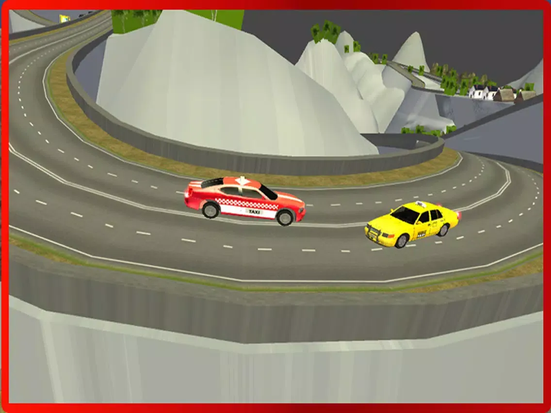 Taxi Driver Sim: Hill Station 2016 – free yellow cab racing simulator in snow mountain iPad Screenshots