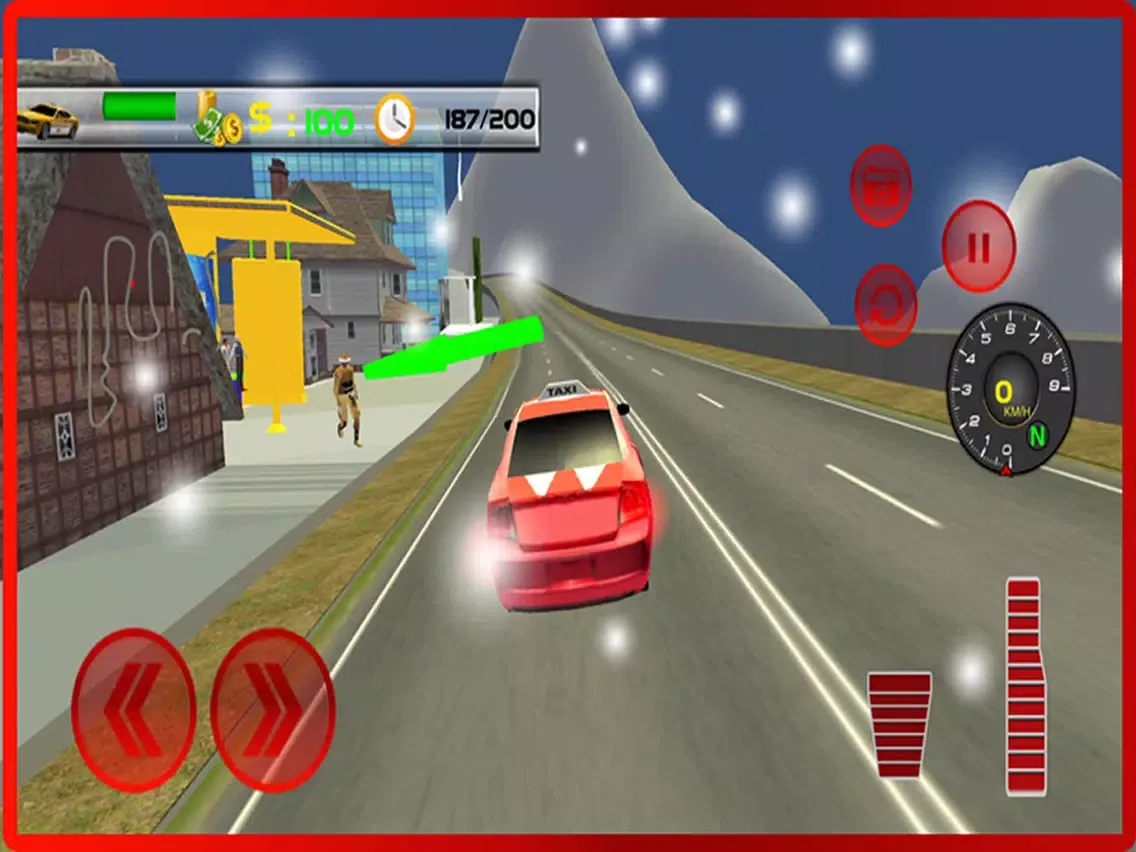 Taxi Driver Sim: Hill Station 2016 – free yellow cab racing simulator in snow mountain iPad Screenshots