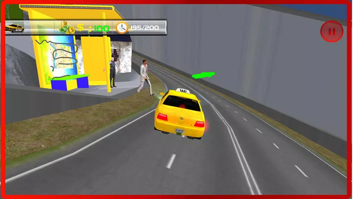Taxi Driver Sim: Hill Station 2016 – free yellow cab racing simulator in snow mountain Screenshots