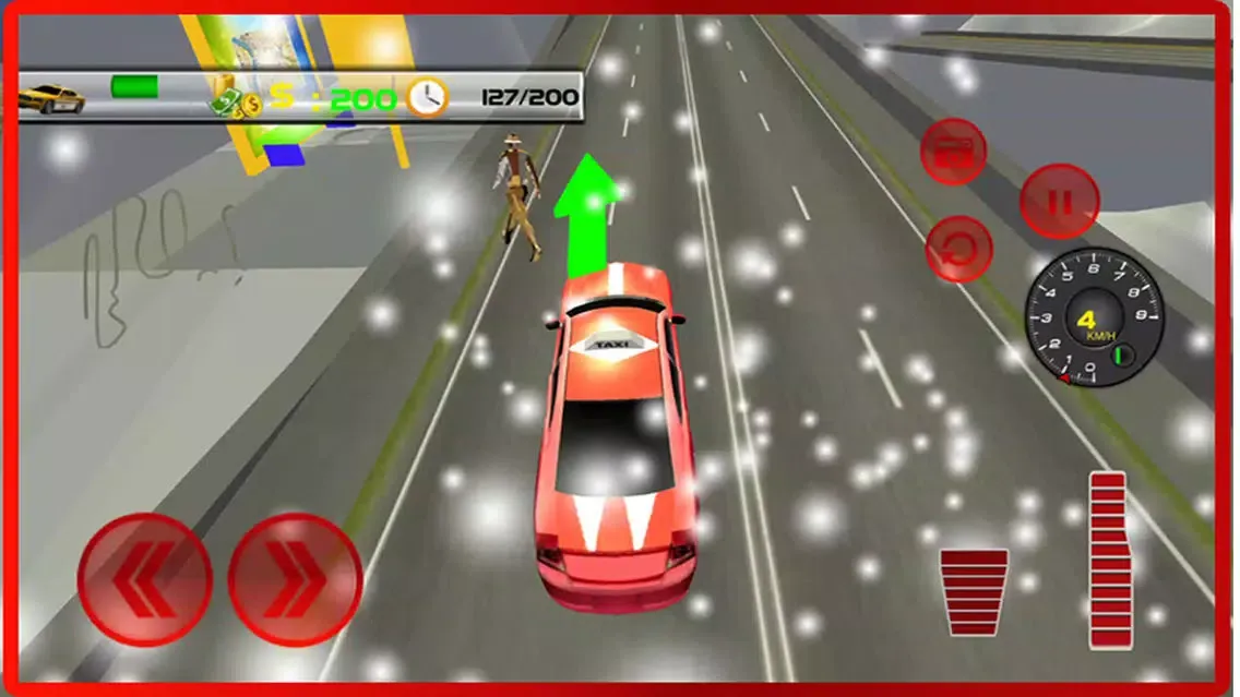 Taxi Driver Sim: Hill Station 2016 – free yellow cab racing simulator in snow mountain Screenshots