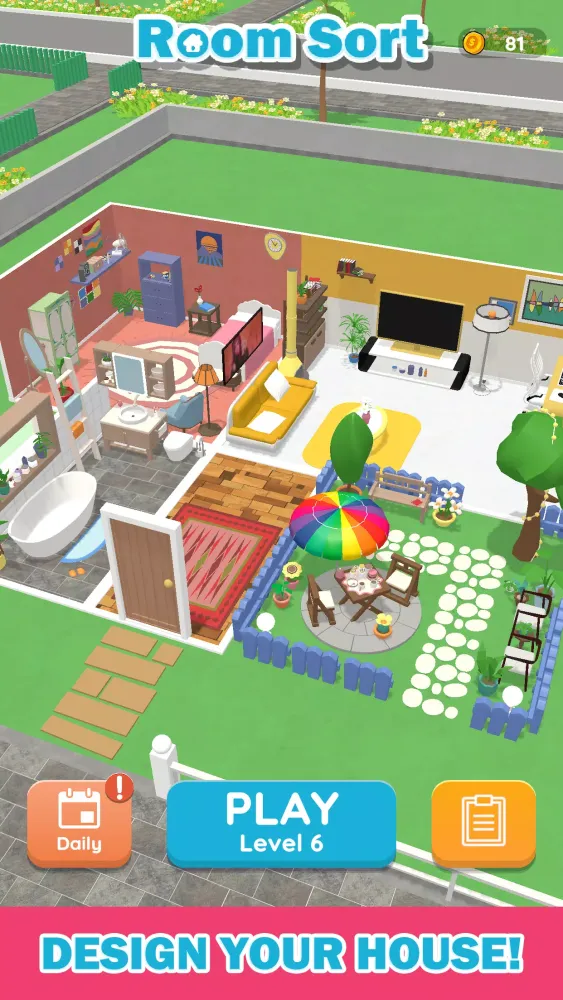 Ảnh chụp màn hình của Room Sort - Floor Plan Game