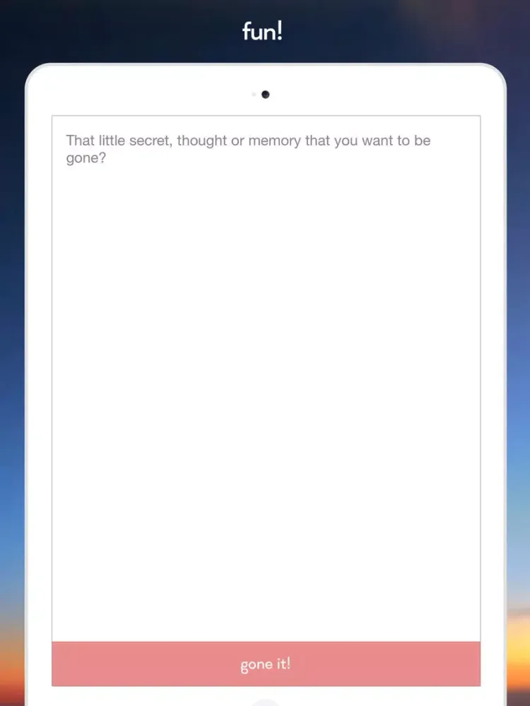 Tangkapan skrin gone - burn secrets, regrets and bad memories in flames iPad 