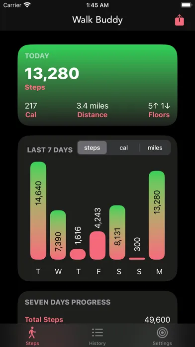 ภาพหน้าจอของ Walk Buddy - Pedometer App