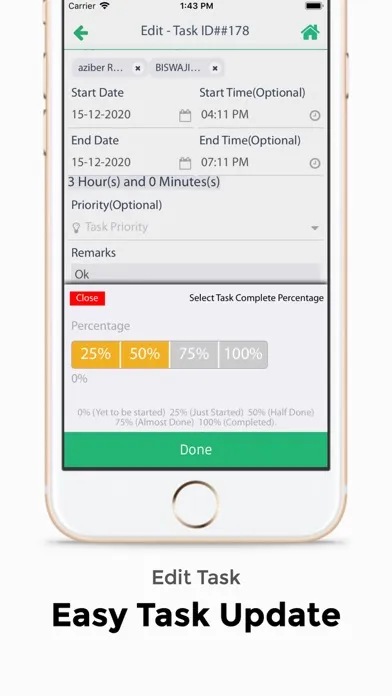 Farvision Task Screenshots
