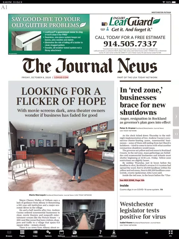 Tangkapan layar The Journal News eEdition iPad 