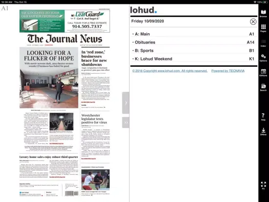 Tangkapan layar The Journal News eEdition iPad 