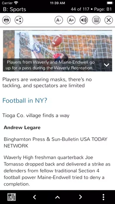Tangkapan skrin The Ithaca Journal eEdition