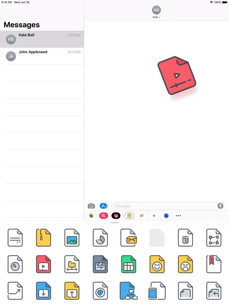 Tangkapan skrin Document Stickers iPad 