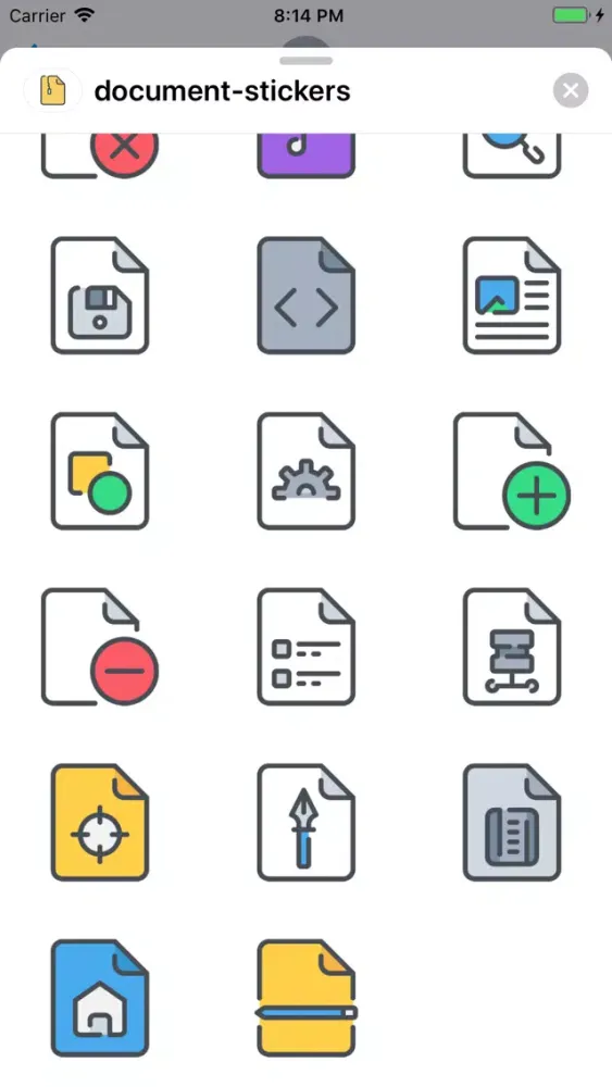 Tangkapan skrin Document Stickers