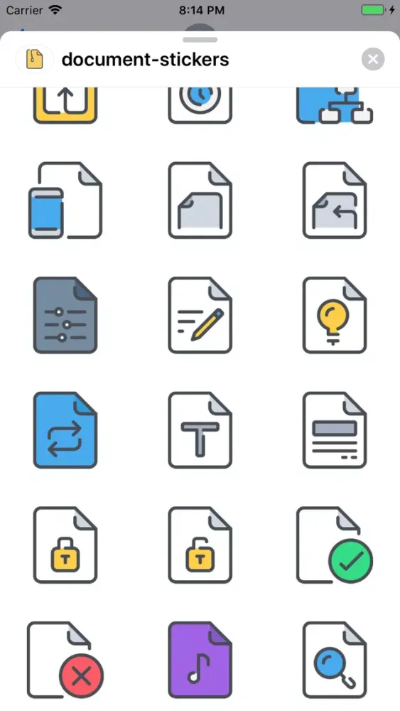 Tangkapan skrin Document Stickers