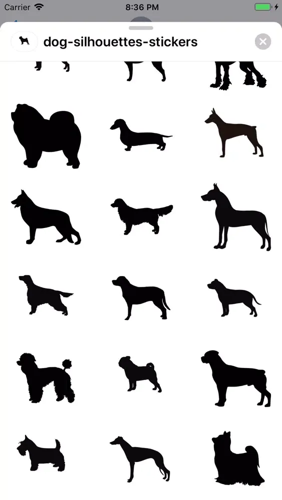 Capturas de pantalla de Dog Silhouettes Stickers