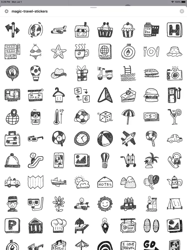 Magic Travel Stickers iPad 应用截图