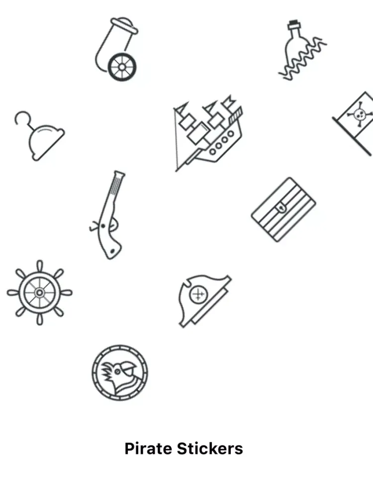 Tangkapan skrin Minimal Pirate Stickers iPad 