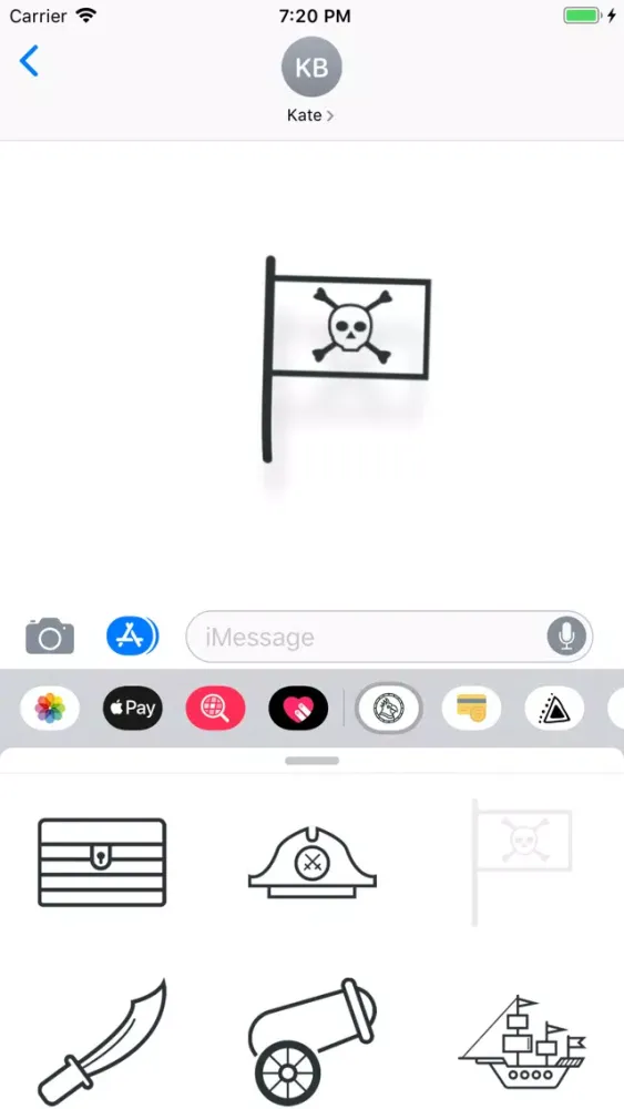 Tangkapan skrin Minimal Pirate Stickers