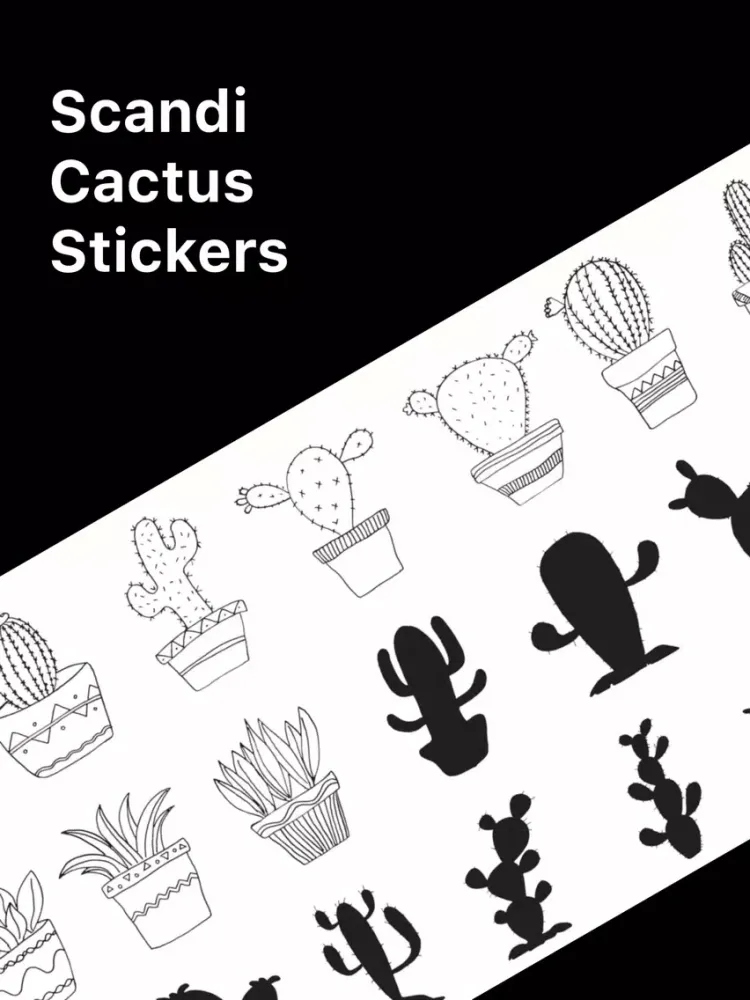 Scandi Cactus Stickers iPad 應用截圖