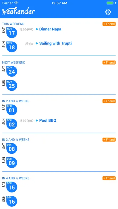Capturas de pantalla de Weekender - Weekend Calendar
