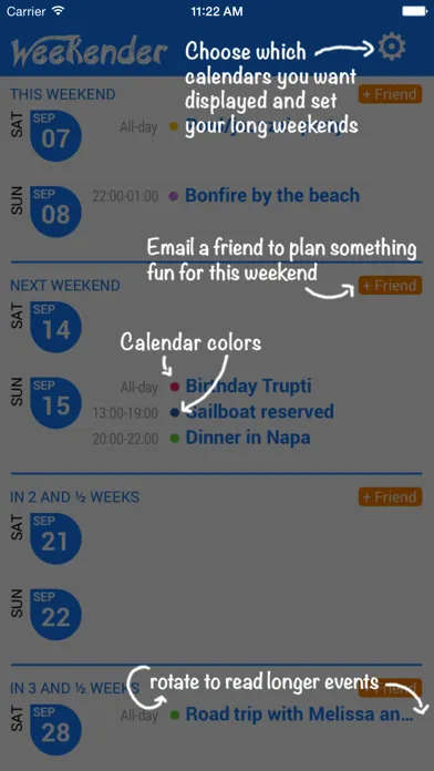 Capturas de pantalla de Weekender - Weekend Calendar