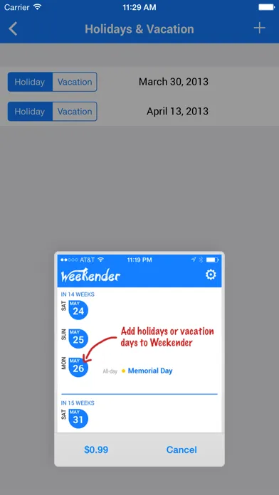 Capturas de pantalla de Weekender - Weekend Calendar