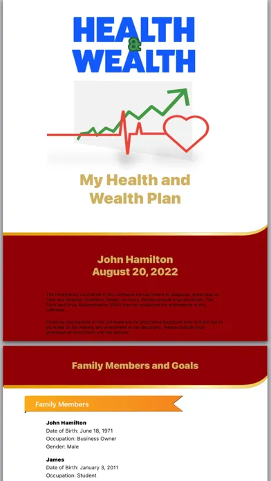 Capturas de tela do Health and Wealth