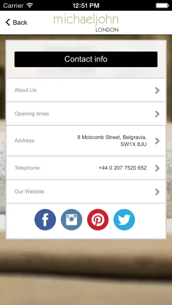 michaeljohn London スクリーンショット