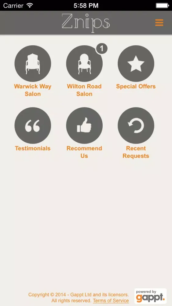 Captures d'écran de Znips Hair Salons