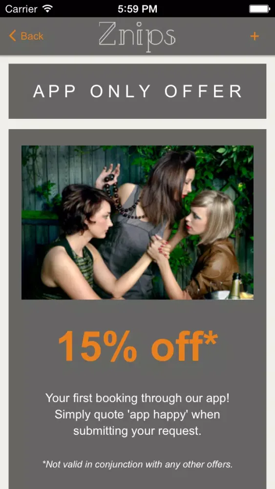 Captures d'écran de Znips Hair Salons
