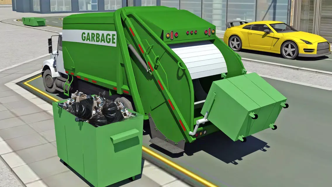 Capturas de pantalla de Garbage Truck Driver parking 3d Simulator- real city hero clean city