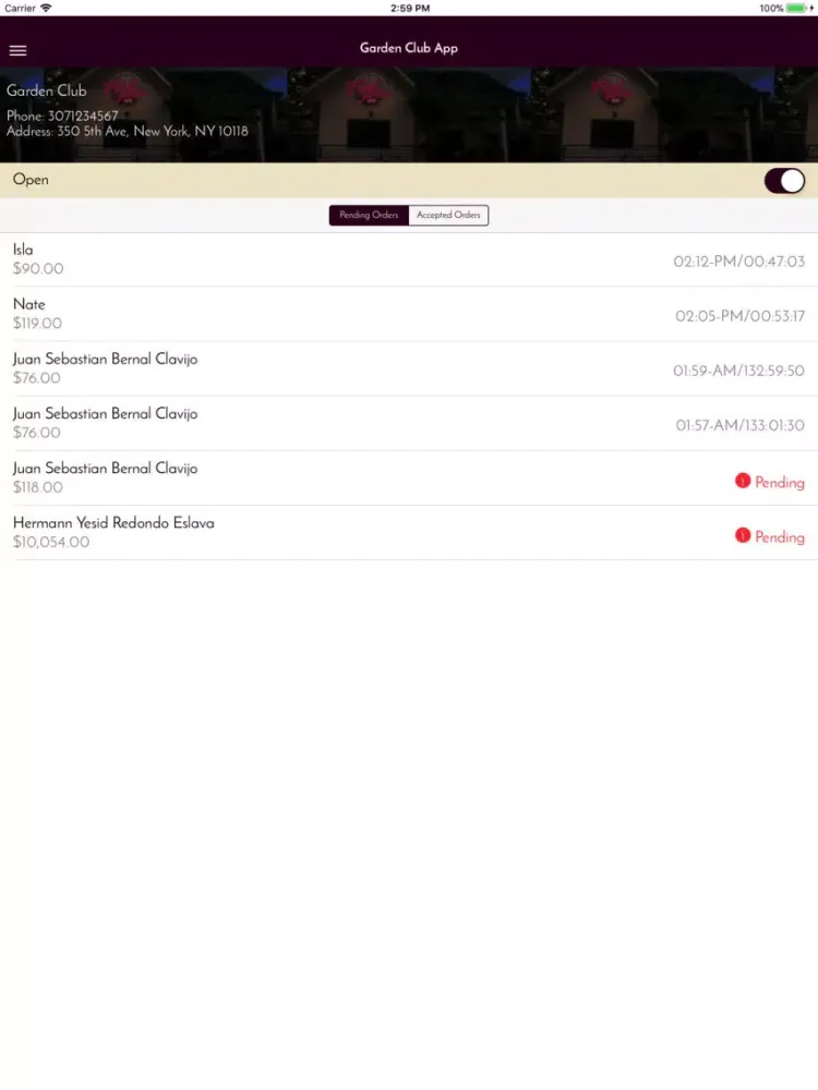 Garden Club Admin iPad 应用截图
