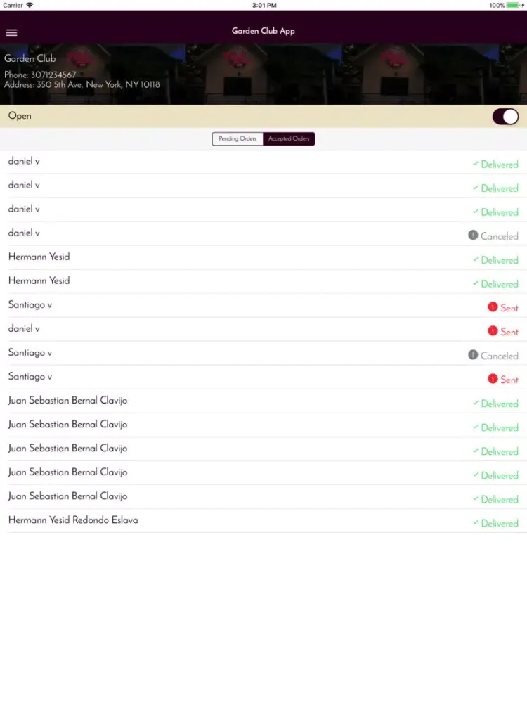 Garden Club Admin iPad 应用截图