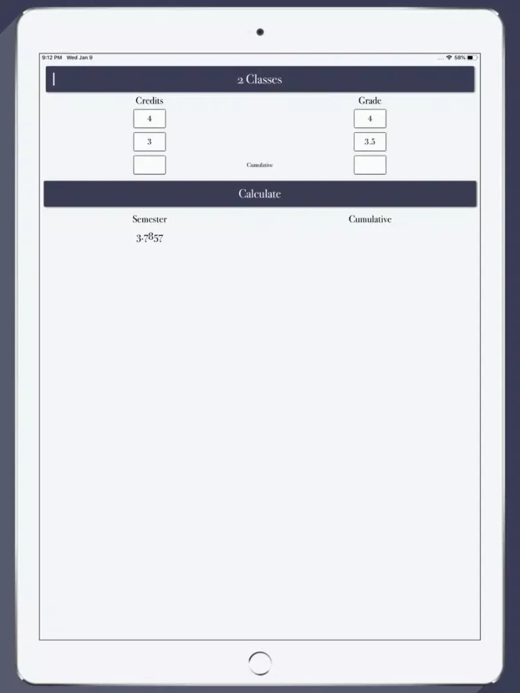 Ảnh chụp màn hình của My Poe GPA iPad 