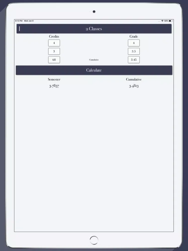 Ảnh chụp màn hình của My Poe GPA iPad 