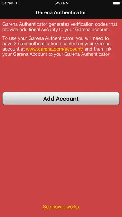 Garena Authenticator スクリーンショット