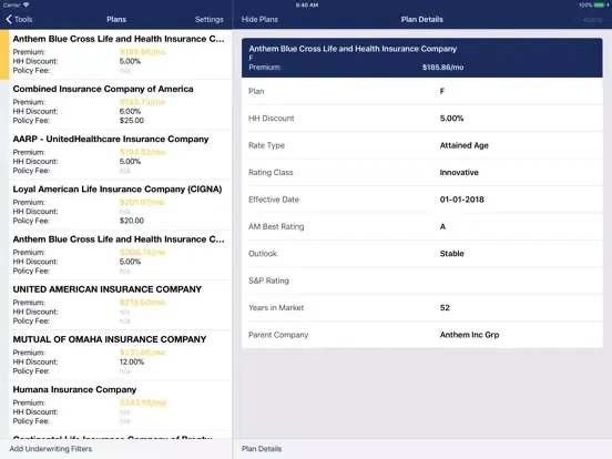 Tangkapan layar Garity Advantage iPad 