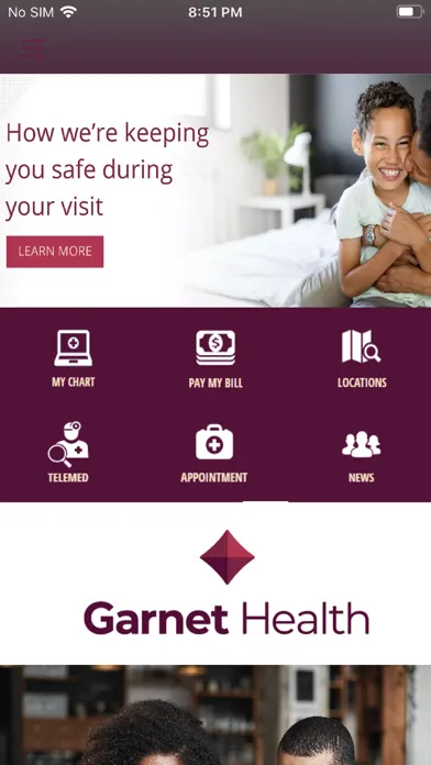 Ảnh chụp màn hình của Garnet Health