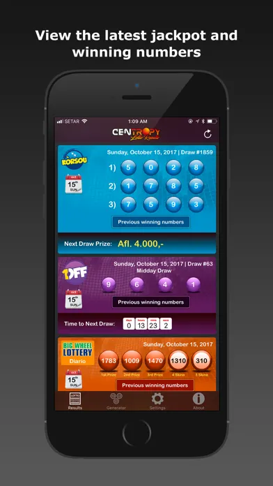 Centropy Lotto Results سکرین شاٹس