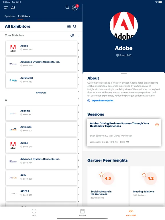 Gartner Conference Navigator iPad  Ekran Görüntüleri