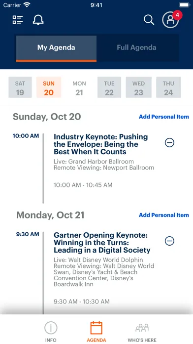 Gartner Conference Navigator Ekran Görüntüleri