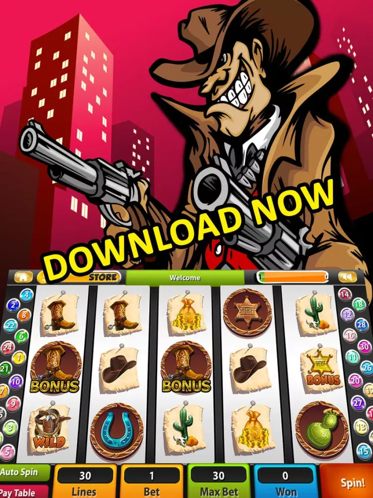 Capturas de tela do 'A Wild West Cowboy Penny Slot - Hit and Shot the Free Vegas Hot Jackpot NOW! iPad 