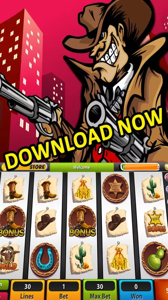 Capturas de tela do 'A Wild West Cowboy Penny Slot - Hit and Shot the Free Vegas Hot Jackpot NOW!