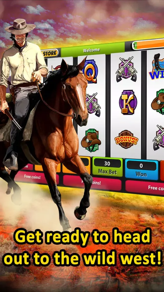 Capturas de tela do 'A Wild West Cowboy Penny Slot - Hit and Shot the Free Vegas Hot Jackpot NOW!