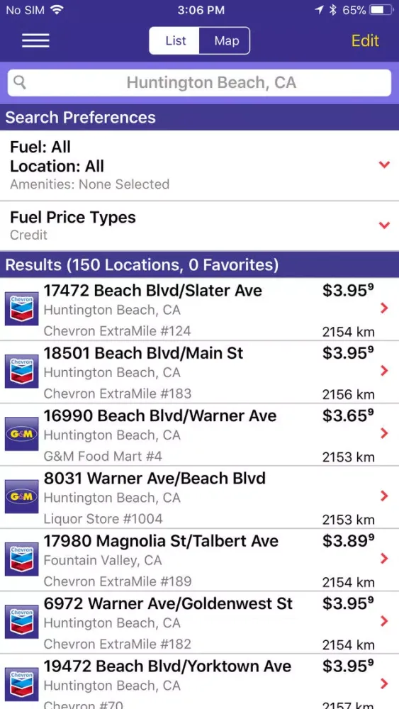 Capturas de pantalla de G&M Oil Station Finder
