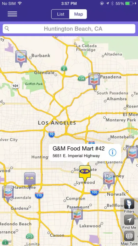 Capturas de pantalla de G&M Oil Station Finder